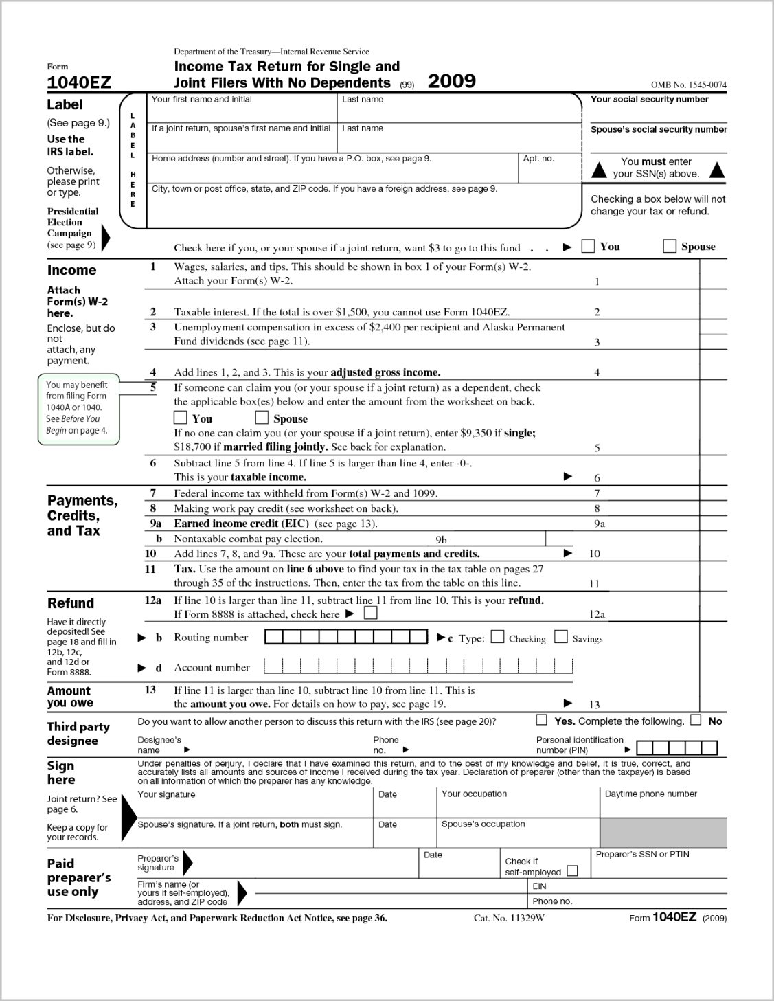 1040 instructions 2018 tax table